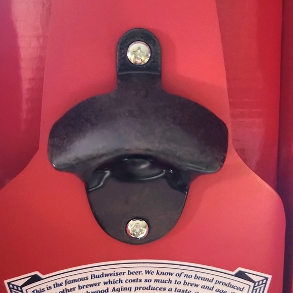 NEW Budweiser Beer Wooden Wall Mount Bottle Opener Catcher - Picture 3 of 8